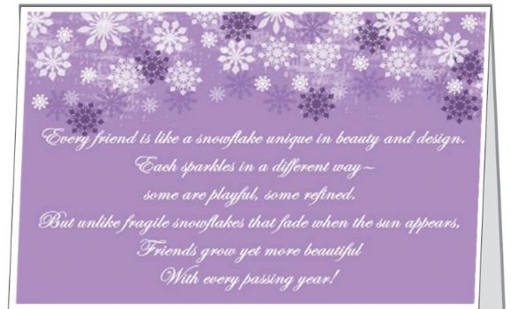 Free Gift Folded Friends are like Snowflakes