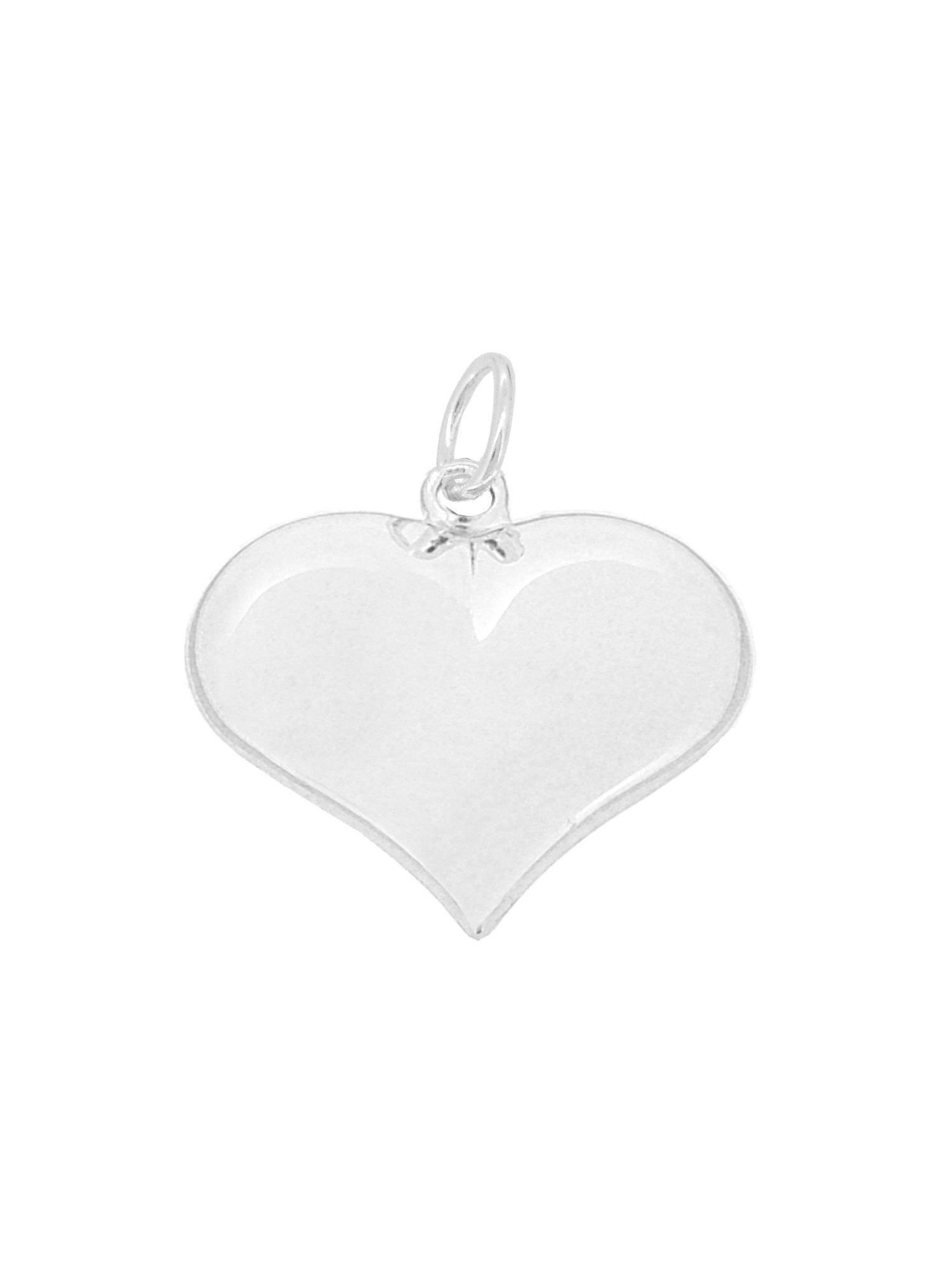 14mm Sterling Silver Puff Heart Pendant Charm