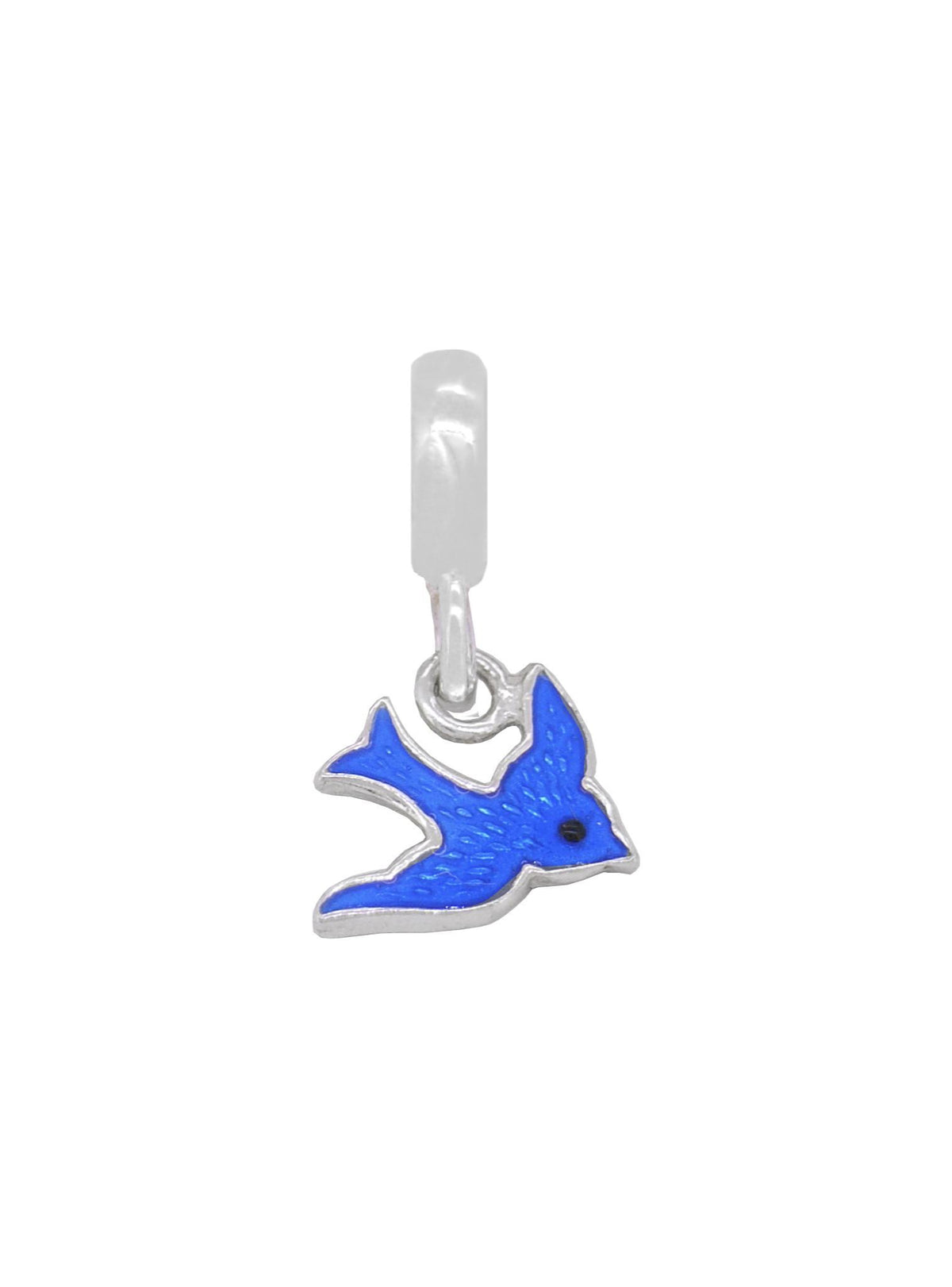 Sterling Silver 10mm Bluebird Happiness Bead Charm