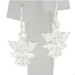 STERLING SILVER GUARDIAN ANGEL DESIGN CHARM EARRINGS