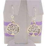 STERLING SILVER 12mm TREE OF LIFE BALL HOOK EARRINGS