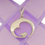 STERLING SILVER LOVE CIRCLE HEART CLIP ON CHARM 925-KB94