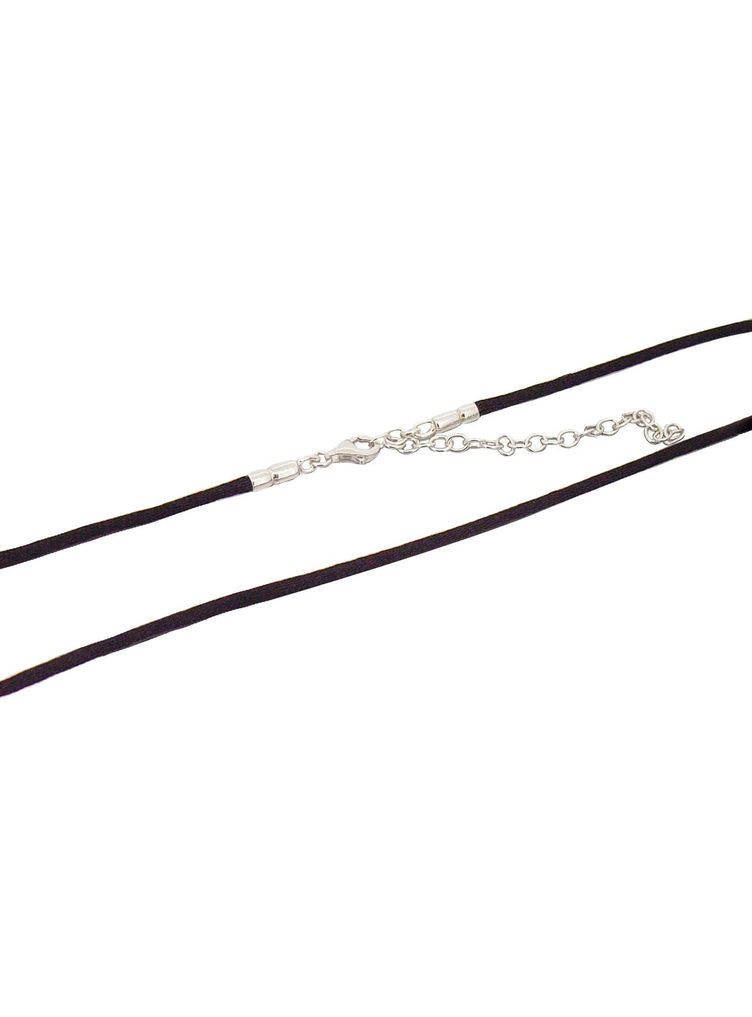 Sterling Silver Black Silk Chain Necklace