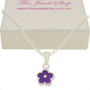 PASTICHE STERLING SILVER PURPLE DAISY FLOWER CHARM NECKLACE