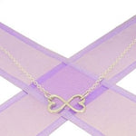 STERLING SILVER 15mm HEART INFINITY SYMBOL DESIGN CHARM PENDANT NECKLACE