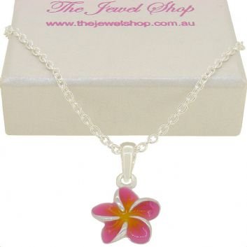 PASTICHE STERLING SILVER PINK FRANGIPANI FLOWER CHARM NECKLACE