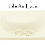 STERLING SILVER 23mm INFINITE LOVE INFINITY SYMBOL DESIGN CHARM BRACELET