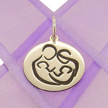 18mm ROUND FAMILY of FOUR COIN PENDANT -18mm-SS-coin-JSR4