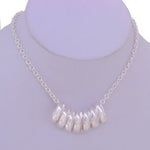 STERLING SILVER 7 SEVEN LUCKY RINGS CHARM NECKLACE