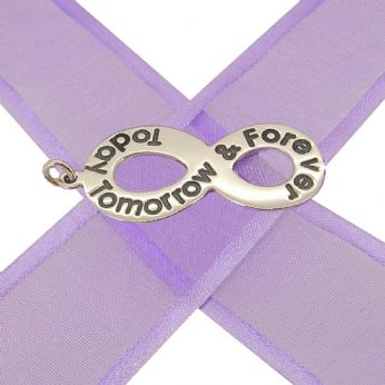 STERLING SILVER 30mm INFINITY SYMBOL TODAY TOMORROW & FOREVER DESIGN CHARM PENDANT