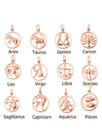 Zodiac Star Sign Charm Pendant in Solid 9ct Rose Gold