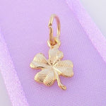 9CT GOLD GOOD LUCK LUCKY FOUR LEAF CLOVER CHARM PENDANT -9Y_HR563