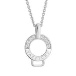 PASTICHE STERLING SILVER CZ 18mm CHARM PENDANT ENHANCER DROP 50CM CABLE NECKLACE QJ001CZ_50