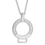 PASTICHE STERLING SILVER CZ 23.5mm CHARM PENDANT ENHANCER DROP 50CM CABLE NECKLACE QJ003CZ_50