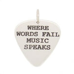 26mm x 30mm UNISEX PERSONALISED GUITAR PICK MESSAGE PENDANT