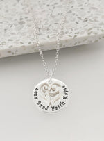 23mm Round Personalised Mother Baby Child Name Pendant Cable Necklace