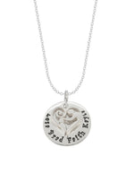 23mm Round Personalised Mother Baby Child Name Pendant Cable Necklace