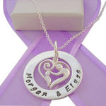28mm CIRCLE OF LIFE PERSONALISED FAMILY NAME PENDANT & 16mm MOTHER & BABY CHILD CHARM NECKLACE -28mm-FP136-KB47