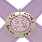 37mm CIRCLE OF LIFE PERSONALISED NAME FAMILY TREE OF LIFE PENDANT -37mm-SS-KB123