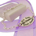 STERLING SILVER 25mm OVAL UNISEX DESIGN PERSONALISED CIRCLE OF LIFE BELCHER BRACELET -BLET-25x15mmOval-SS-BO2