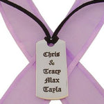 STERLING SILVER MENS and UNISEX 19mm x 42mm LARGE DOG TAG PERSONALISED NAME DESIGN -DT-19mm x 42mm-J710BK_100
