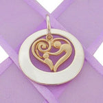 25mm CIRCLE OF LIFE PERSONALISED 9CT GOLD MOTHER BABY HEART NAME PENDANT -25mm-KB57-KB47-9Y