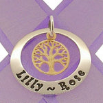 29mm CIRCLE 9CT GOLD TREE OF LIFE PERSONALISED FAMILY NAME PENDANT