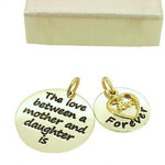 16mm and 22mm Mothers Love MESSAGE COINS 9CT GOLD LOVE HEART CHARM PENDANT