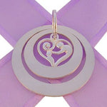 25mm & 35mm CIRCLE OF LIFE PERSONALISED NAME MOTHER BABY HEART PENDANT -25mm-35mm-KB47-FBail