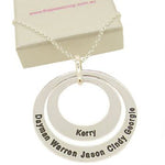 27mm & 38mm CIRCLE OF LIFE PERSONALISED LIFE NAME PENDANT NECKLACE