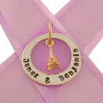 25mm CIRCLE OF LIFE PERSONALISED 9CT GOLD EIFFEL TOWER NAME PENDANT -25mm-KB57-HR993-9Yjr