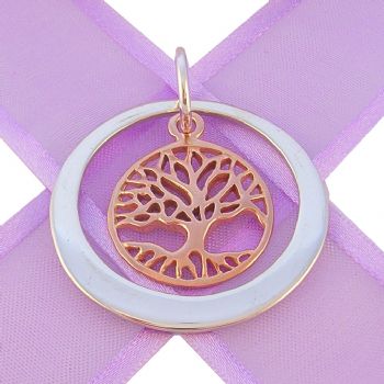33mm CIRCLE OF LIFE PERSONALISED TREE OF LIFE NAME PENDANT -33mm-KB58-9R-KB48