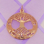 SOLID 9CT ROSE GOLD 27mm CELTIC TREE OF LIFE CHARM PENDANT - 9R_HRKB121