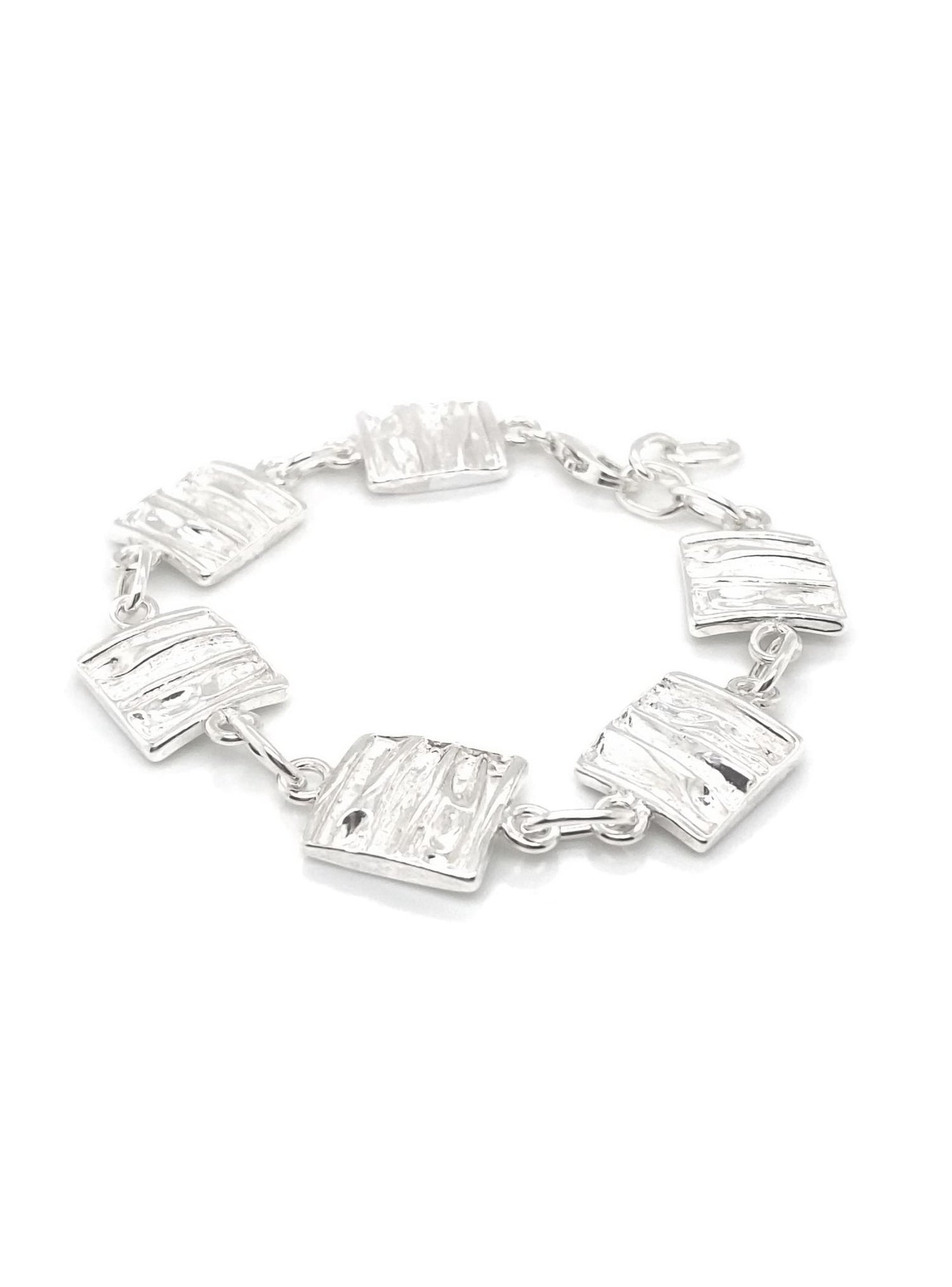 Waves of Love Sterling Silver 15mm Wide Link Bracelet