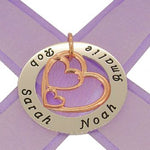 37mm CIRCLE OF LIFE PERSONALISED NAME 9CT ROSE GOLD TRIPLE HEART PENDANT -37mm-SS-KB124-9R