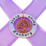 37mm CIRCLE OF LIFE PERSONALISED 9CT ROSE GOLD TREE OF LIFE CHARM NAME PENDANT -37mm-KB48 -9Rjr