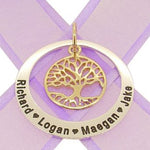 38mm CIRCLE OF LIFE PERSONALISED NAME 9CT GOLD TREE OF LIFE PENDANT -38mm-KB70-KB48-9Yjr