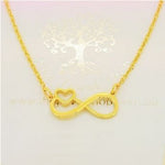 SOLID 9CT GOLD INFINITE LOVE INFINITY HEART CHARM NECKLACE