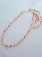 Graduated Oval Belcher Necklace Chain in 9ct Rose Gold