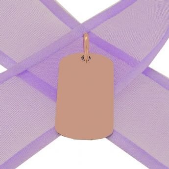 9CT ROSE GOLD MENS and UNISEX 15mm x 26mm SMALL DOG TAG PERSONALISED NAME DESIGN -DT-15mm x 26mm-9R