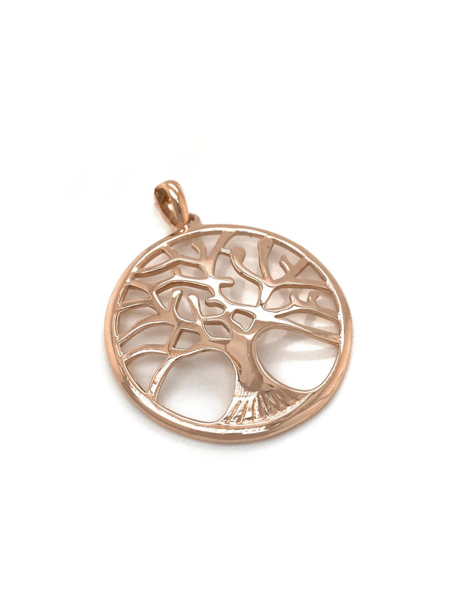 Tree of Life Charm Pendant 32mm in 9ct Rose Gold