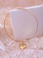 9ct Solid Gold Bangle With Floating Heart Charm