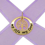 9CT GOLD 25mm CIRCLE FAMILY TREE OF LIFE PERSONALISED NAME PENDANT -25mm-KB52-9Y