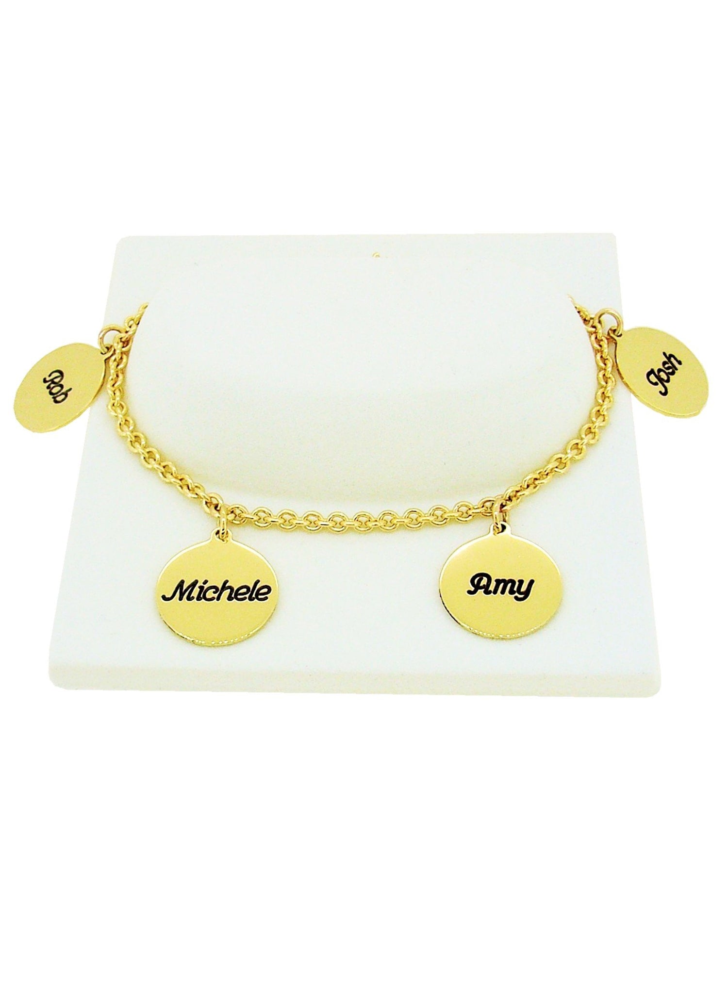 9ct Yellow Gold 16mm Personalised Coin Cable Bracelet