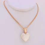 9CT ROSE GOLD FRESHWATER PEARL HEART PENDANT with CURB NECKLACE CHAIN