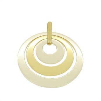 STERLING SILVER and 9CT GOLD TRILOGY 15mm 25mm & 35mm FAMILY CIRCLE OF LIFE PERSONALISED NAME PENDANT