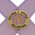 9CT GOLD 28mm CIRCLE OF LIFE PERSONALISED TREE OF LIFE NAME PENDANT -28mm-KBC29-KB52-9Y