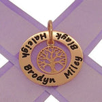 9CT ROSE GOLD 28mm CIRCLE OF LIFE PERSONALISED TREE OF LIFE NAME PENDANT -28mm-KBC29-KB52-9R