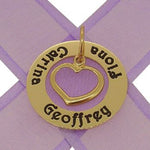 9CT YELLOW GOLD 28mm CIRCLE OF LIFE PERSONALISED FAMILY NAME LOVE HEART PENDANT -28mm-KBC29-HR2152-9Y