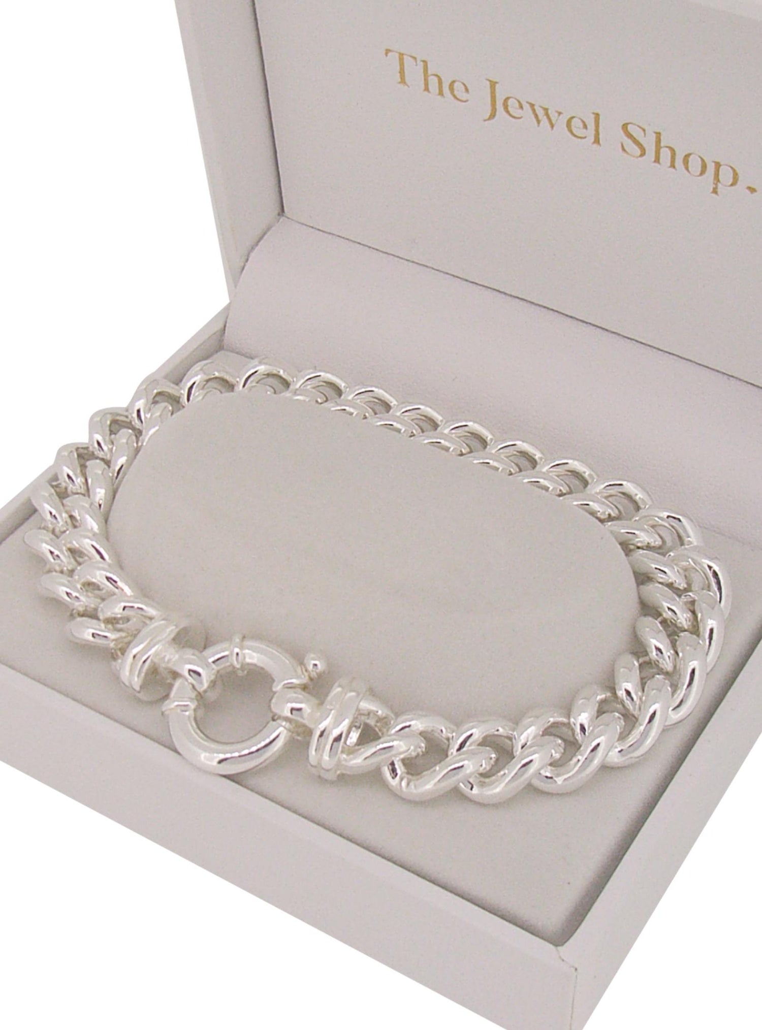63g Sterling Silver 16mm Bolt Ring 10mm Curb Bracelet